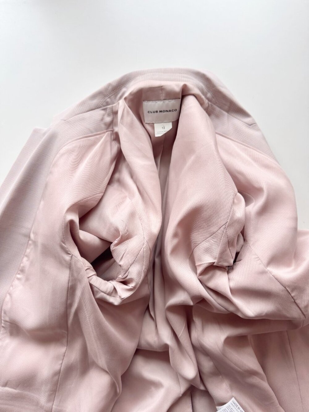 CLUB MONACO Borrem Pink Mauve Wool Blend Single Breasted Blazer, Size 12 - Picture 12 of 16